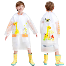 Kids Fashion Long Waterproof Plastic Clear Raincoat